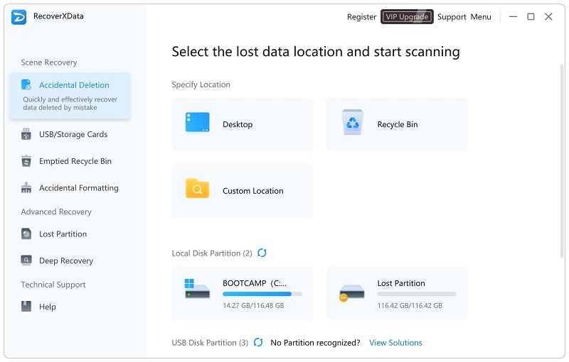 Select Recovery Mode to recover NTFS partitions