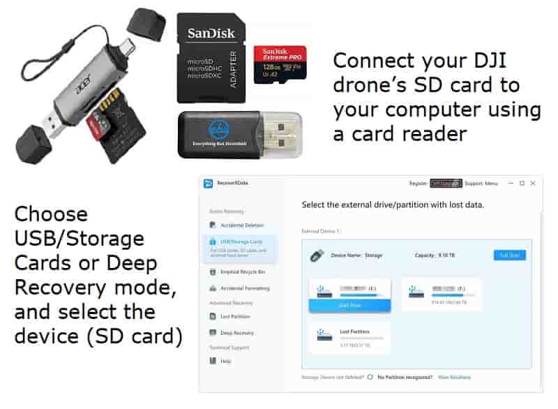 Connecting Your DJI Drone Storage Device to Recover Videos from DJI Drones
